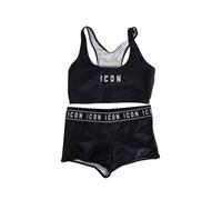 Icon bikini bambina top e culotte nero YM