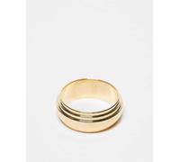 Icon Brand - Seventies City - Anello a fascia in acciaio inossidabile color oro decorato M-L