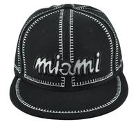 Icon Cap Miami Città Florida State Nero Stitch Adulti Basse a Becco Snapback Hat