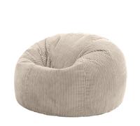 icon Classico Poltrona Sacco, Beige, Velluto a Coste, Pouf Poltrona con Riempimento Incluso, Pouf Sacco, Camera da Letto, Soggiorno, Mobili Soggiorno