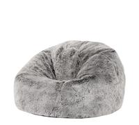 icon Classico Pouf Bambini, Grigio, Pelliccia Falsa, Poltrona Sacco con Riempimento Incluso, Pouf Sacco, Sedia Bambini, Mobili Camera da Letto