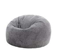 icon Classico Velluto a Coste Poltrona Sacco con Riempimento, Grigio | Prodotto in Europa, Pouf Sacco Adulti, Tessuto Velluto a Coste Morbido, Pouf Poltrona per Camera da Letto e Soggiorno