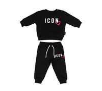 Icon completo bambina felpa e pantaloni nero 5/6a