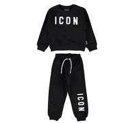 Icon completo felpa e pantalone bambino nero 5/6a