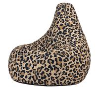 icon Dalton Poltrona a sacco reclinabile Kyoto con stampa leopardata, in tessuto, grande poltrona a sacco per adulti con imbottitura inclusa, comoda sedia, mobili per soggiorno e camera da letto
