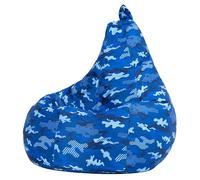icon Dalton Pouf Bambini, Blu Mimetico, Sedia Gaming, Poltrona Sacco con Riempimento Incluso, Tessuto Resistente All'acqua, Pouf de Esterno, Terrazza, Camera da letto, Soggiorno