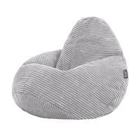 icon Dalton Pouf Bambini, Grigio, Velluto a Coste, Poltrona Sacco con Riempimento Incluso, Sedia Bambini, Mobili Camera da Letto