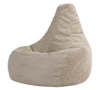 icon Dalton XXL Poltrona Sacco, Beige, Velluto a Coste, Pouf Poltrona con Riempimento Incluso, Pouf Sacco, Camera da Letto, Soggiorno, Mobili Soggiorno