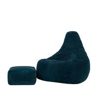 icon Dalton XXL Poltrona Sacco con Poggiapiedi, Verde Acqua, Velluto a Coste, Pouf Poltrona con Riempimento Incluso, Pouf Sacco, Camera da Letto, Soggiorno, Mobili Soggiorno