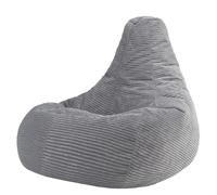 icon Dalton XXL Poltrona Sacco, Grigio, Velluto a Coste, Pouf Poltrona con Riempimento Incluso, Pouf Sacco, Camera da Letto, Soggiorno, Mobili Soggiorno