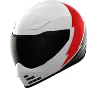 Icon Domain Slabtown, casco integrale XXL female Bianco/Rosso/Carbonio