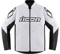 Icon Hooligan Giacca tessile moto, Bianco/nero, Taglia L