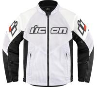 Icon Mesh AF, giacca in pelle/tessuto L male Bianco/Nero