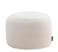 icon Milano Pouf Poggiapiedi, Crema, Tessuto Pile, Poltrona Sacco con Riempimento Incluso, Pouf Sacco, Camera da Letto, Soggiorno, Mobili Soggiorno