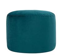 icon Milano Pouf Poggiapiedi, Verde Acqua, Velluto, Poltrona Sacco con Riempimento Incluso, Pouf Sacco, Camera da Letto, Soggiorno, Mobili Soggiorno