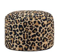icon Milano Pouf Pouf Kyoto Leopardato in Tessuto Tessuto Grande Pouf Poggiapiedi con Imbottitura Inclusa, Poggiapiedi, Camera da Letto Soggiorno Mobili