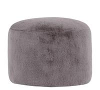 icon Milano Pouf Pouf Pouf in finta pelliccia di coniglio, grigio chiaro, grande pouf poggiapiedi con imbottitura inclusa, poggiapiedi per camera da letto, soggiorno, arredamento per camera da letto