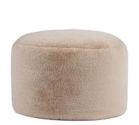 icon Milano Pouf Pouf Pouf in finta pelliccia di coniglio, naturale, grande pouf poggiapiedi con imbottitura inclusa, poggiapiedi per camera da letto, soggiorno, arredo soggiorno