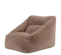icon Natalia Poltrona a sacco, marrone moka, pelliccia sintetica, grande pouf per adulti con imbottitura inclusa, comoda sedia, poltrona, soggiorno, mobili per soggiorno, camera da letto