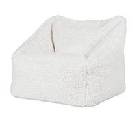 icon Natalia Pouf Bambini, Crema, Tessuto Pile, Pouf Poltrona, Poltrona Sacco con Riempimento Incluso, Sedia Bambini, Mobili Camera da Letto