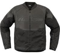 Icon Overlord3 Giacca in pelle / tessuto da moto traforata, nero, Taglia S