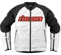 Icon Overlord3, giacca in tessuto M male Bianco/Schwarz/Rot
