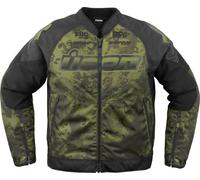 Icon Overlord3 Magnacross Giacca tessile moto, Verde/Nero, Taglia S