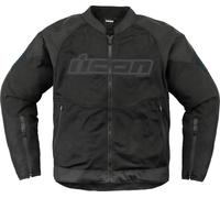 Icon Overlord3 Mesh Solid Giacca tessile moto, nero, taglia S per maschi