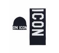 Icon set bambino cappello e sciarpa nero UNI
