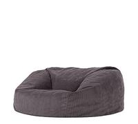 icon Soul Divano, 2 Posti, Grigio Scuro, Velluto a Coste, Pouf Sacco, Poltrona Sacco con Riempimento Incluso, Pouf Divano, Soggiorno, Mobili Soggiorno