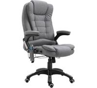 Icon Space Sedia da Ufficio con Ruote Braccioli e Poggiatesta Schienale Massaggiante in Tessuto colore grigio