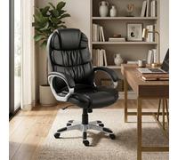Icon Space Sedia da Ufficio Ergonomica in Ecopelle con Braccioli Nero