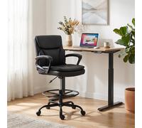 Icon Space Sedia da Ufficio Ergonomica in Ecopelle Schienale Alto Braccioli Nero