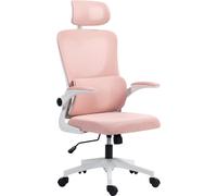 Icon Space Sedia Ergonomica con Ruote Braccioli e Poggiatesta Tessuto Mesh Rosa
