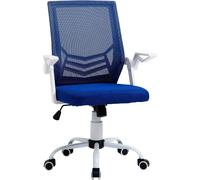 Icon Space Sedia Ergonomica con Ruote e Braccioli Tessuto Mesh Blu/Bianco