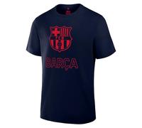 Icon Sports Barça OL - Maglietta a Maniche Corte, da Uomo, per UEFA Champions League Soccer Barcelona, Blu Navy, Taglia L