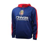 Icon Sports Federacion Mexicana de Futbol Asociacion Club Deportivo Guadalajara - Chivas Mens Side Step Pullover Hoodie, Navy, Small