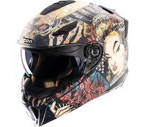 Icon Threshold Odokuro, casco modulare XXL male Nero/Beige/Rosso
