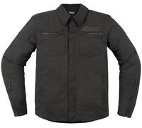 Icon Upstate Canvas Giacca tessile da moto, nero, Taglia XL
