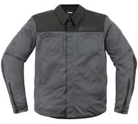 Icon Upstate Giacca in tessuto a rete da moto, Grigio scuro/nero, Taglia L