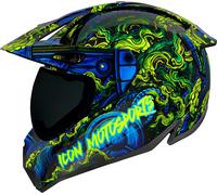 Icon Variant Pro Willy Pete, casco da enduro XS male Blu/Verde