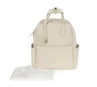 Zaino con fasciatoio passeggino nascita Modello ICON in simil pelle lavabile in lavatrice a 30° in varie colorazioni. Borsa fasciatoio nascita per passeggino (Crema)