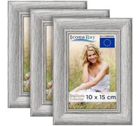 Icona Bay - 10x15 cm Ash Grey Picture Frame - Bevelled Front and Sides, Composite Wood - Time-Honored Style - Traditions Collection