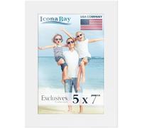 Icona Bay 13 x 18 cm cornice d'immagine bianca, Legno robusto fotogramma composito 13x18, design liscio, tavolo o montaggio a parete, esclusiva collezione