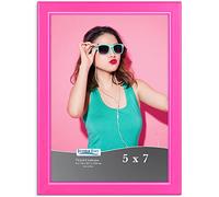 Icona Bay 7x5 Picture Frames (Pink, 1 Pack), Colored Solid Wood Scandinavian Style Frame for Photo, Pizzazz Collection
