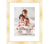 Icona Bay - Cornice dorata 20x25 cm con passepartout rimovibile per foto 13x18 cm - Cornice in legno composito in stile moderno - Da tavolo o da parete - Collezione Bliss
