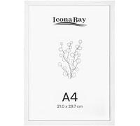 Icona Bay - Cornice in vero legno - A4-21x29,7 cm - Bianco invernale - Stile moderno - Da tavolo o da parete - Collezione Wood