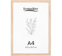 Icona Bay - Cornice in vero legno - A4-21x29,7 cm - Rovere naturale - Stile moderno - Da tavolo o da parete - Collezione Wood