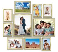 Icona Bay - Set di cornici combinate, 10 pezzi, 5 x 6 cm, 3 x 7 cm, 2 x 8 x 10 cm, collezione Maestro, confezione multipla per galleria da parete Five 4x6, Three 5x7, Two 8x10 Old Skool Pro