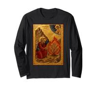 Icona cattolica di Mosè e Il roveto ardente Maglia a Manica